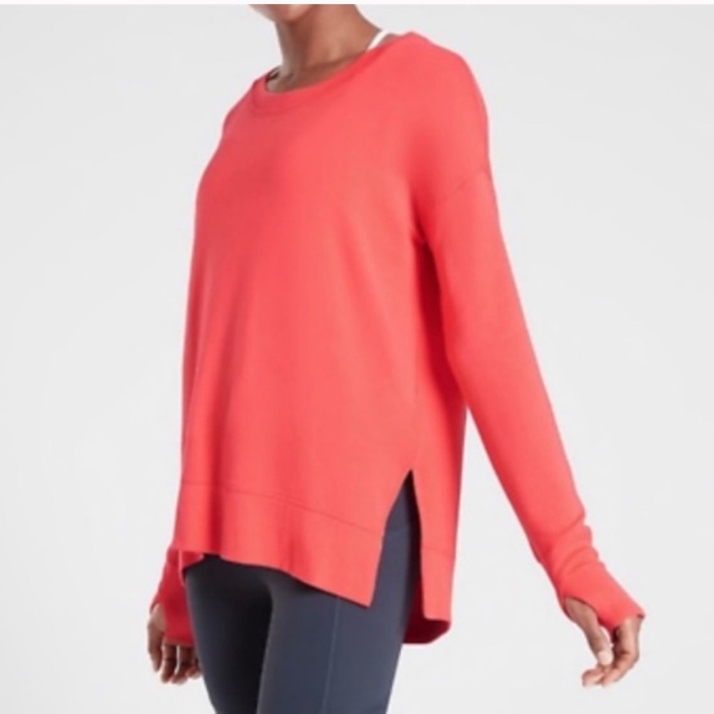 Athleta Coaster Luxe pullover in coral